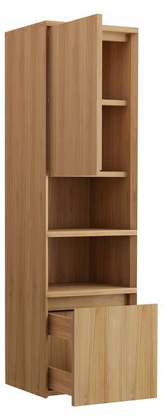 Badschrank KUPANG Beige - Holz teilmassiv - 40 x 140 x 35 cm
