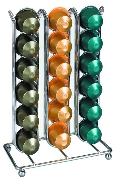 Kaffeekapselhalter 42871 Silber - Metall - 9 x 22 x 13 cm