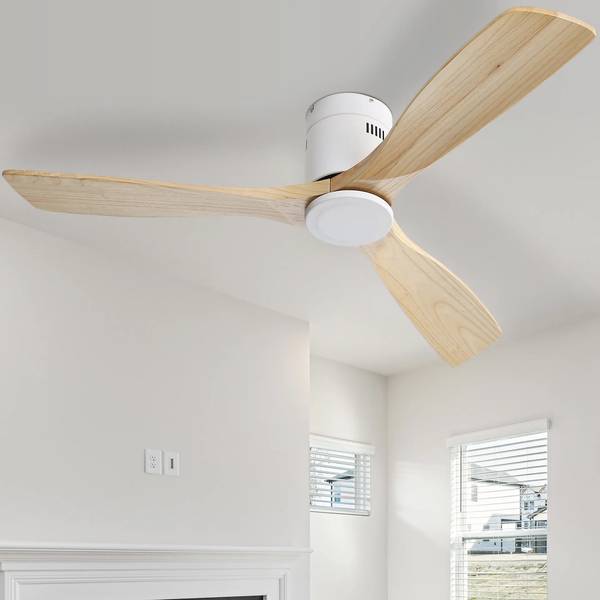 Deckenventilator CD335 Beige - Holzwerkstoff - 132 x 25 x 132 cm