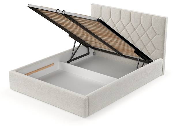 Polsterbett Brisa mit Stauraum  Inari Hellbeige - Liegefläche Breite: 180 cm