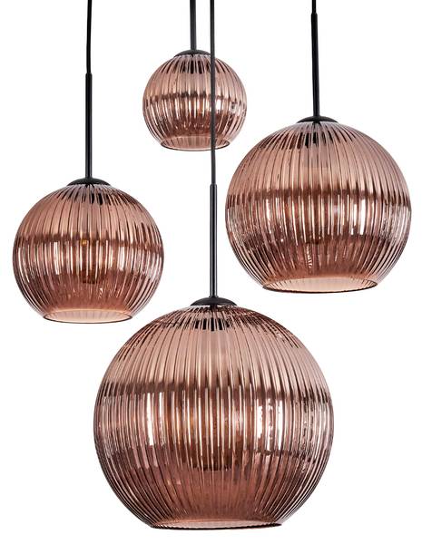 Pendelleuchte Cesaro Aluminium - Klarglas - 20 x 147 x 54 cm