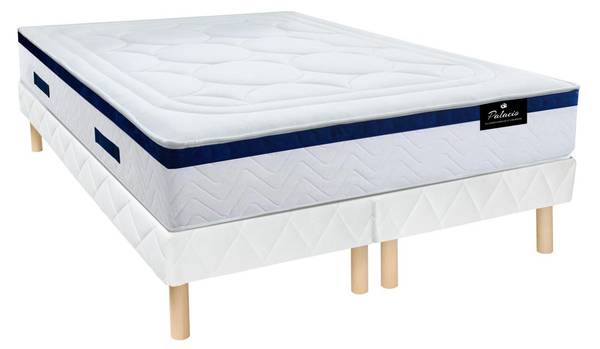 Matratze und Bettgestell mit Lattenrost 90 x 200 cm