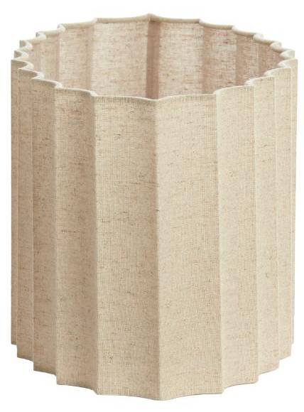 Lampenschirm Disli Beige - Strukturstoff - Stahl - 21 x 22 x 45 cm