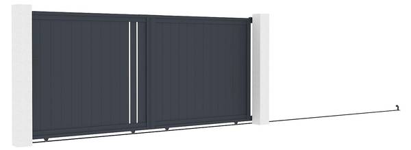 Schiebetor TOROMA Grau - Metall - 396 x 178 x 5 cm