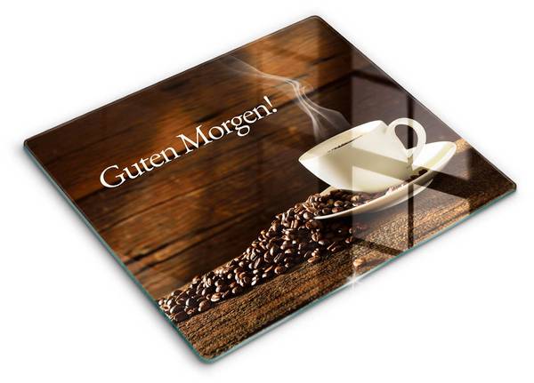 Schneidebrett Tasse Kaffee Braun - Glas - 60 x 52 x 1 cm