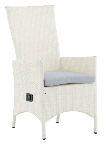 Gartenstuhl Padova 2er Set Weiß - Rattan - 63 x 110 x 69 cm