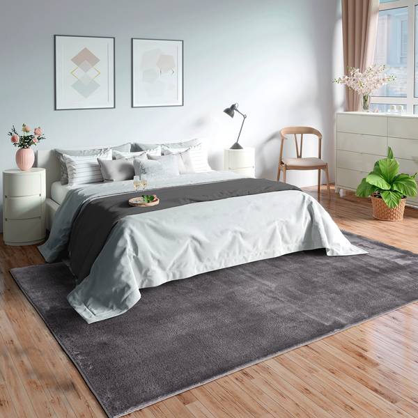 Teppich Relax waschbar Anti-Rutsch Anthrazit - 240 x 340 cm