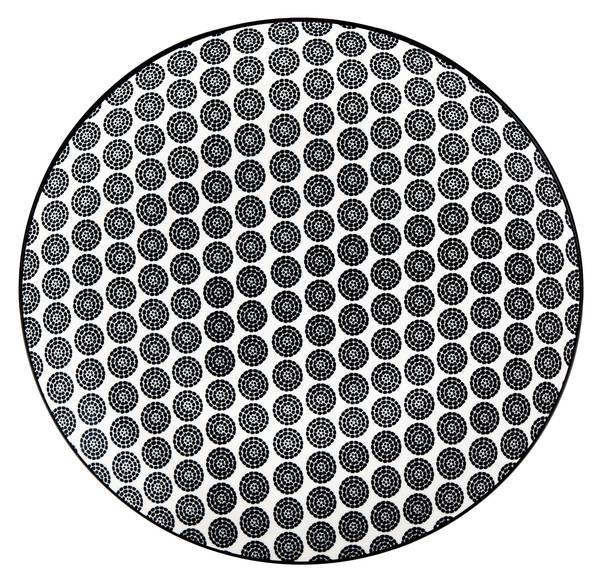 Speiseteller SHIVA Schwarz - Weiß - Keramik - 27 x 2 x 27 cm