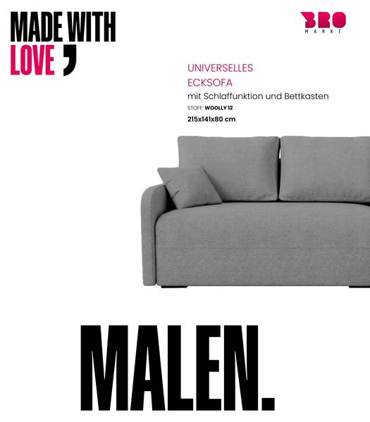Ecksofa mit Schlaffunktion MALEN Dunkelgrau