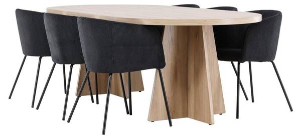 Essgruppe Bootcut mit Berit (7-teilig) Braun - Cord - Polyester - 230 x 76 x 115 cm