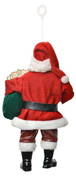 Kersthanger Kerstman MC66239 rood - textiel - 6 x 17 x 11 cm