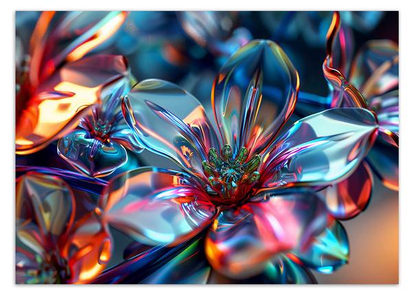 Fototapete 3D Glasblumen Bouquet 400 x 280 cm