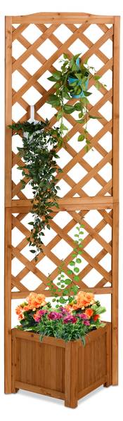 Jardinière avec treillis Marron clair