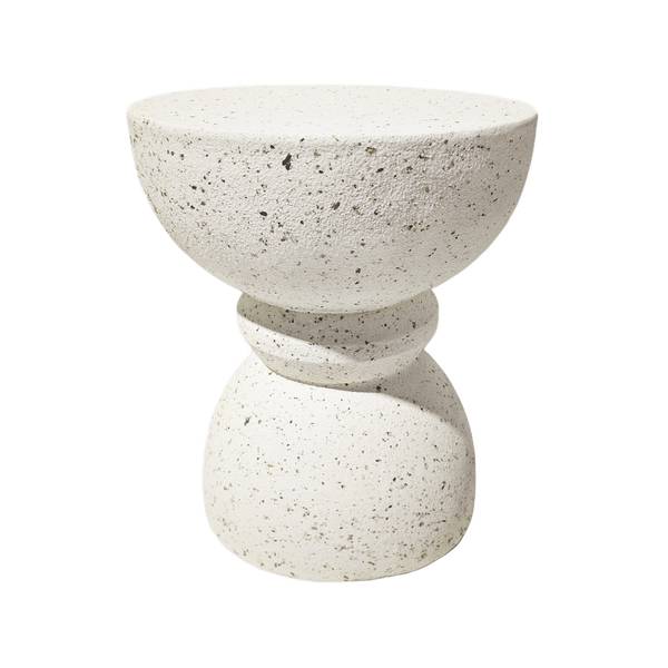 Beistelltisch Travertine Schwarz - Weiß