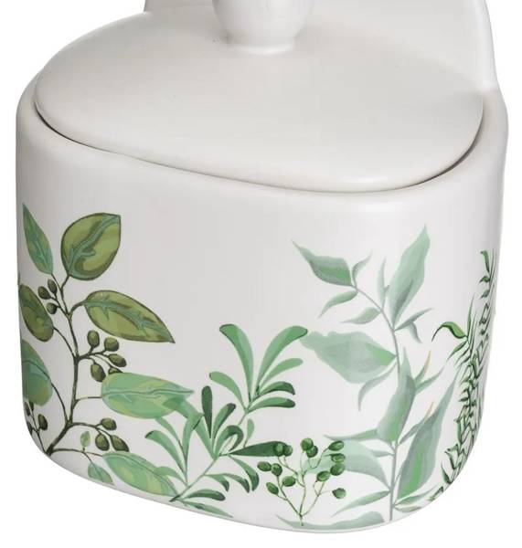 Vorratsdose HH-804771 Grün - Weiß - Keramik - 12 x 15 x 9 cm