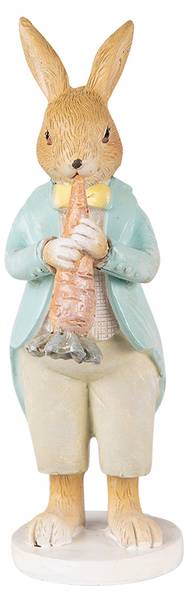 Figur Kaninchen DekoEaster-Charlie Braun - Kunststoff - 5 x 15 x 7 cm