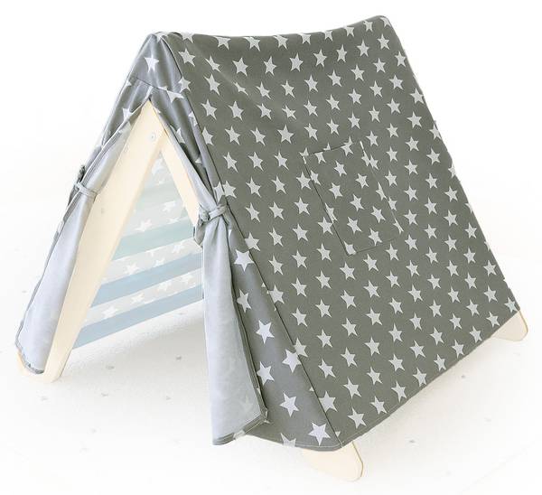 Abdeckung für Pikler-Dreieck Grau - Mischgewebe - 67 x 66 x 75 cm