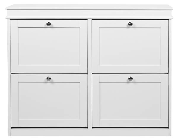 Schuhschrank Estha 40 Weiß - Holzwerkstoff - 24 x 82 x 104 cm