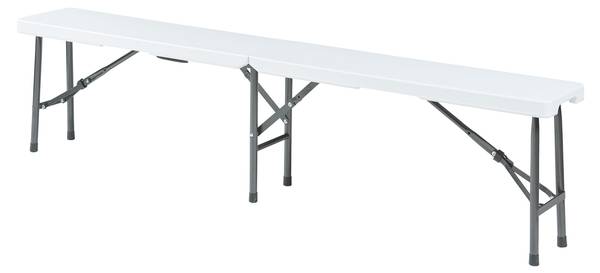 Klappbank Ljusnarsberg 2er Set Weiß - Metall - Kunststoff - 180 x 43 x 25 cm