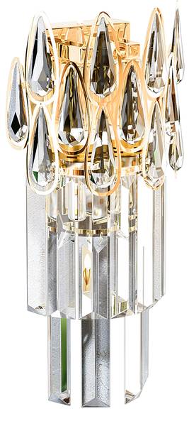 Wandleuchte Gold Wandlampe Glas LED Gold - Eisen - Kristallglas - 16 x 35 x 10 cm