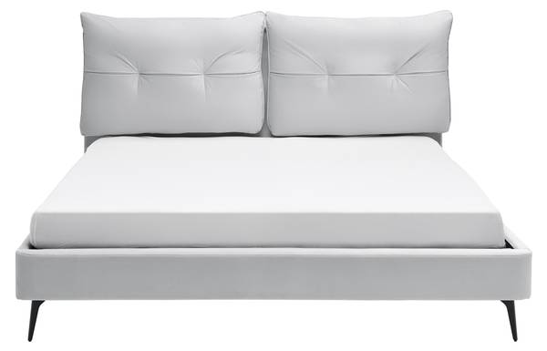 Polsterbett MALEA Grau - Metall - Massivholz - Textil - 190 x 112 x 227 cm