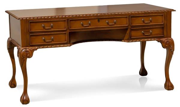 Schreibtisch CHIPENDALE I Braun - Holz teilmassiv - 160 x 79 x 80 cm