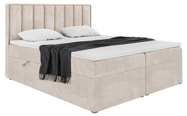 Boxspringbett Noah Beige - 200 x 180 cm - H4