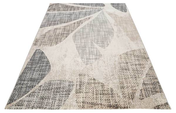 Outdoorteppich Leaf Beige - Polypropylen - 120 x 1 x 170 cm