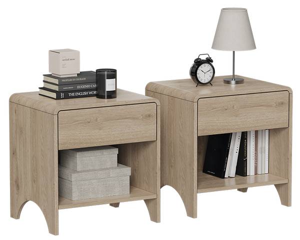 Nachtkastje Oaki 57904 bruin - plaatmateriaal op houtbasis - 47 x 50 x 39 cm