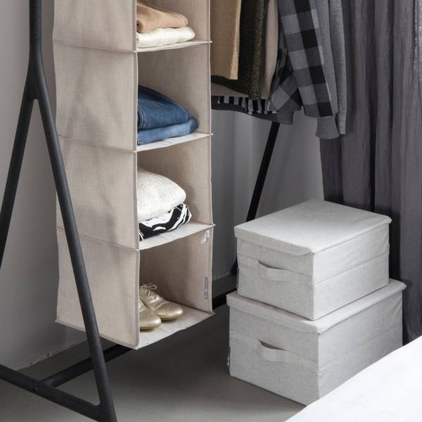 Aufbewahrungsbox SOFT Beige - Textil - 26 x 19 x 35 cm