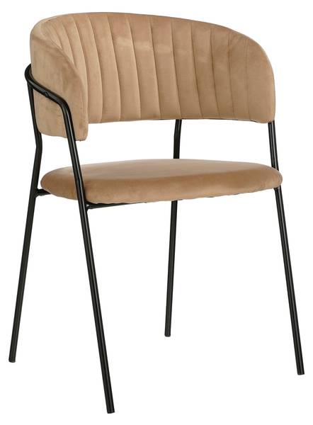 Eetkamerstoel Moony beige - velours - 51 x 79 x 54 cm