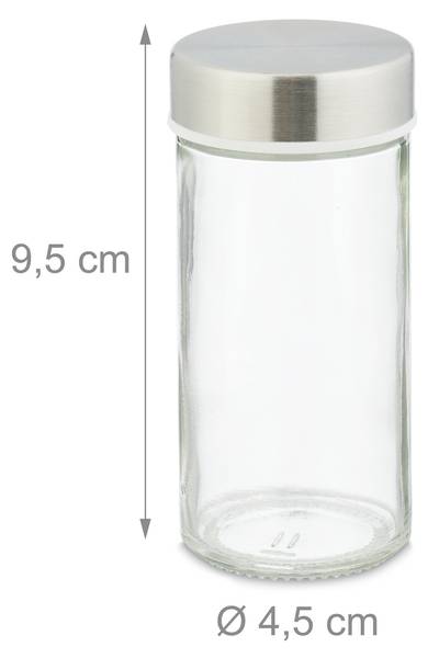 Gewürzkarussell mit 16 Gewürzgläsern Braun - Silber - Bambus - Glas - Metall - 17 x 27 x 17 cm