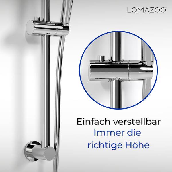 Duschsystem Mit Thermostat Cielo Silber - Metall - 13 x 70 x 10 cm