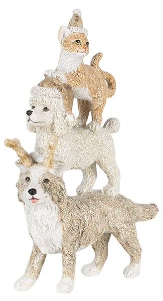 Figur Tiere Weihnachten-Steven Grau - Kunststoff - 4 x 17 x 12 cm