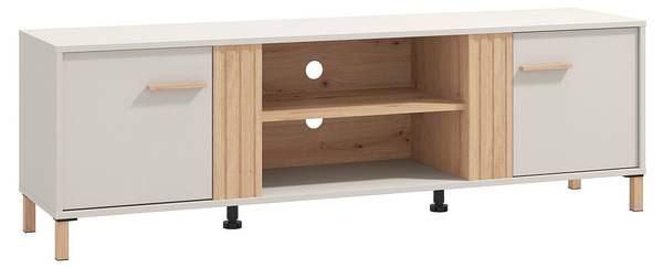TV-Board LYSANO Beige - Braun - Holz teilmassiv - 164 x 52 x 41 cm