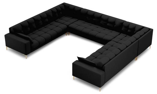Canapé panoramique MAMAIA 9 places Noir