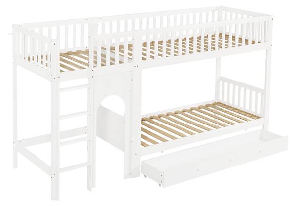 Etagenbett LucyWoodyⅠ Weiß - Holzwerkstoff - 99 x 160 x 301 cm