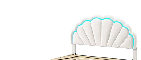 Polsterbett Kinderbett LPO2 Weiß - Metall - Massivholz - 141 x 112 x 201 cm