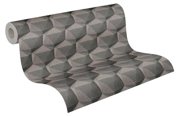 Vliestapete 387482-GU Grau - Kunststoff - 53 x 1 x 1005 cm