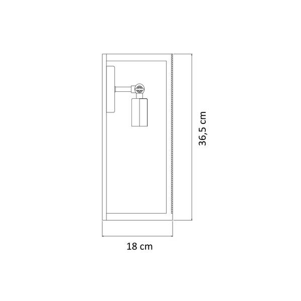 Wandleuchte Trafalgar Schwarz - Metall - 16 x 36 x 18 cm