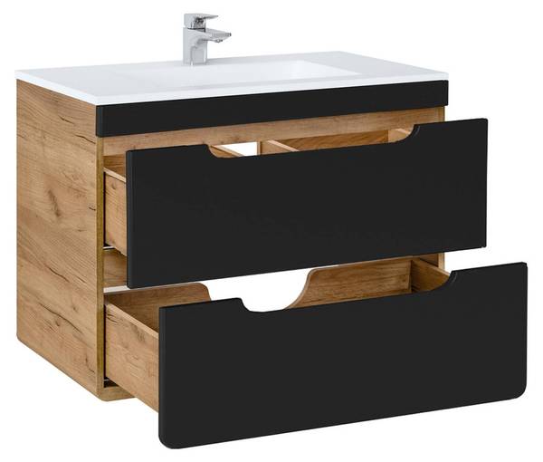 Badmöbel-Set NEW-LUTON-119 4er-Set Grau - Holzwerkstoff - 130 x 200 x 46 cm