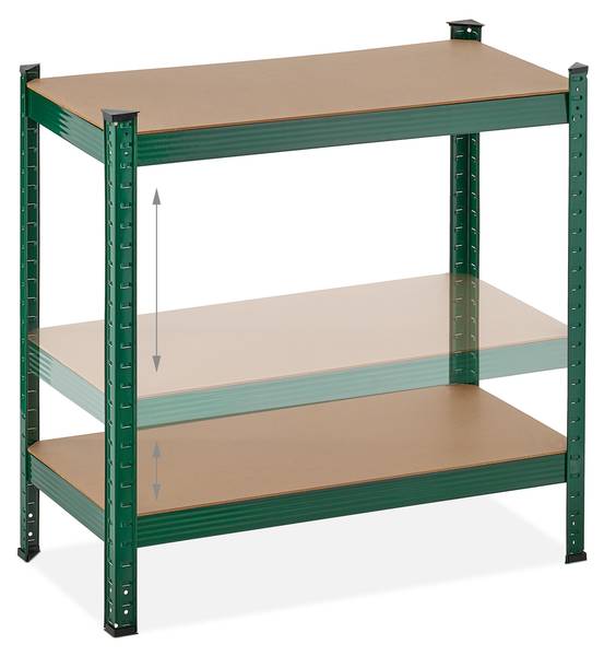 Stellingkast groen met 4 planken bruin - groen - staal - 80 x 156 x 40 cm