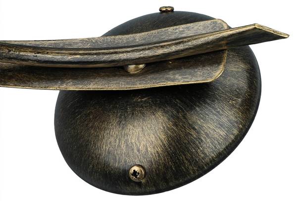 Wandleuchte KORFU Messing - Grau - Weiß - Glas - Metall - 19 x 27 x 29 cm