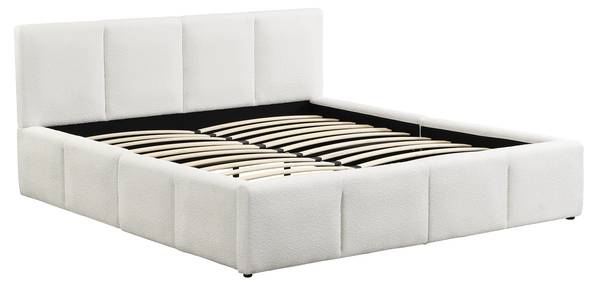 Lit rembourré LineMUD Ⅱ Beige - Bois manufacturé - 202 x 95 x 220 cm