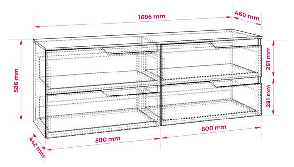 Badezimmerschrank Haag III Schwarz - Kaschmir - Breite: 160 cm