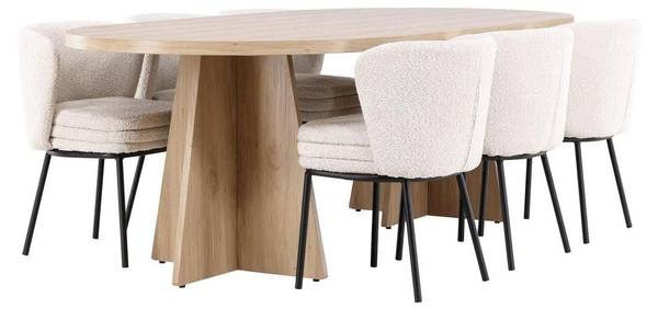 Essgruppe Bootcut (3-Teilig) Braun - Microfaser - 230 x 76 x 115 cm