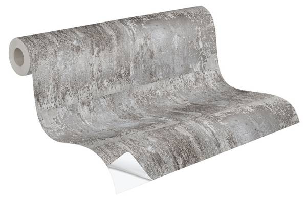 Tapete 4419 selbstklebend Metallic Look Grau - Silber - Fleece - 53 x 840 x 1 cm