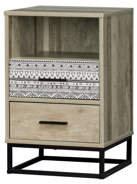 MAILBOX Nachtkommode Braun - Grau - Holzwerkstoff - 40 x 62 x 38 cm