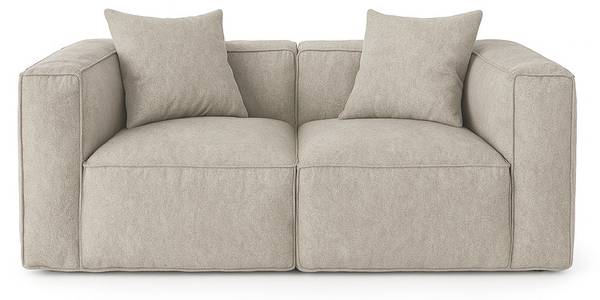 Sofa Box Grau - Holz teilmassiv - 184 x 65 x 92 cm