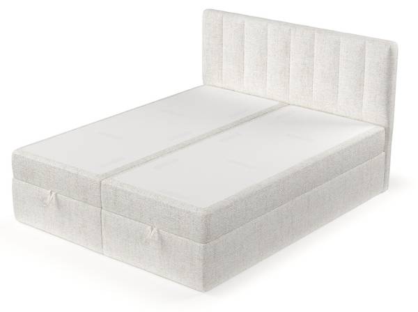 Boxspringbett LUSSO mit Stauraum Neve Creme - Liegefläche Breite: 200 cm